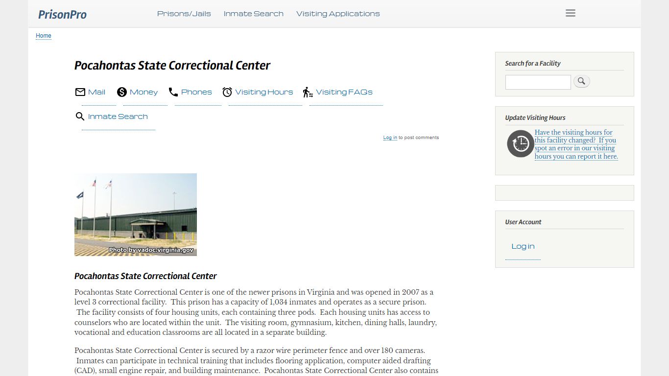 Pocahontas State Correctional Center - PrisonPro