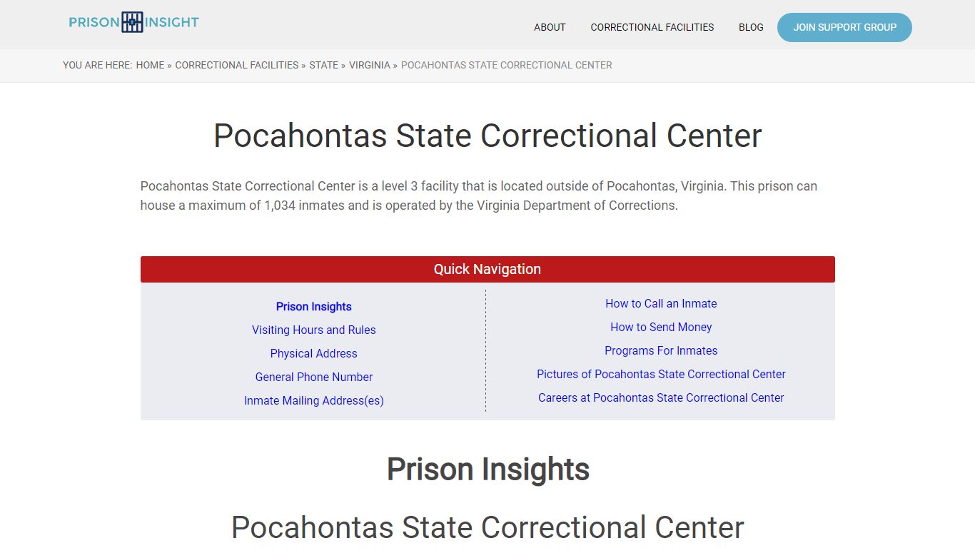 Pocahontas State Correctional Center - Prison Insight